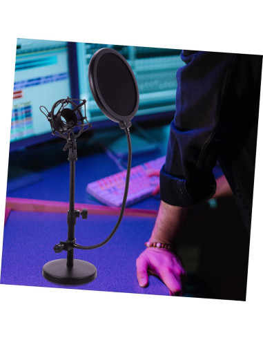 Soporte de Micrófono Telescópico Ajustable TOYANDONA Negro