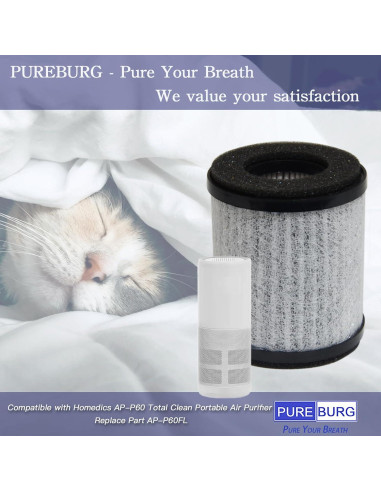 Filtro HEPA PUREBURG AP-P60FL para Purificador Homedics