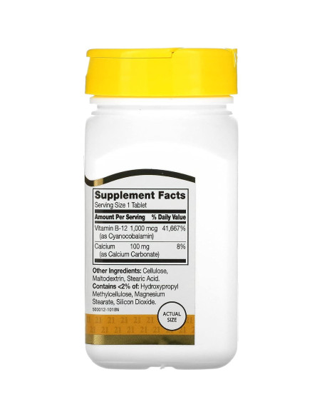Tabletas de Vitamina B12 1000 mcg 21st Century 110 unidades