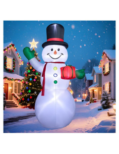 Muñeco de Nieve Inflable 2.74m Dawdix con Luces LED