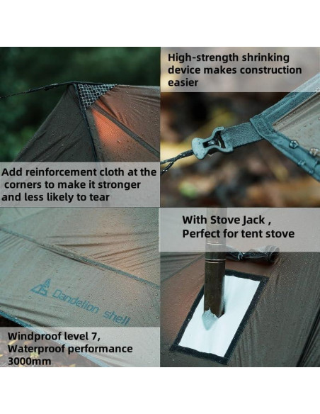 Tienda Caliente Dandelion Shell 006LX 2 Personas Impermeable