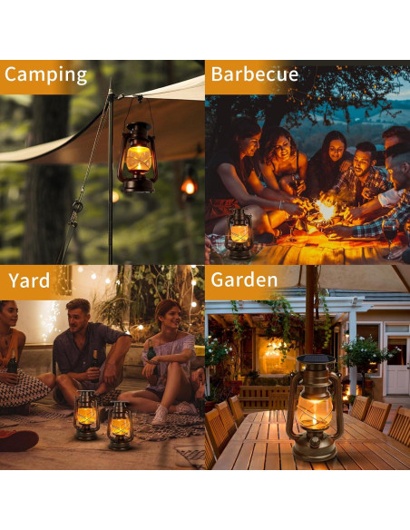 Paquete de 2 Linternas Solares Vintage Yinuo para Exterior