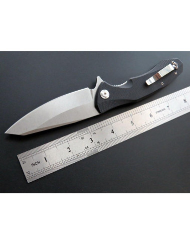 Cuchillo de bolsillo Eafengrow D2 con mango G10 21.6 cm negro