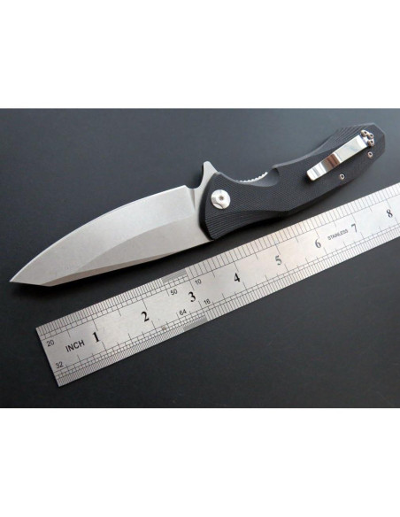 Cuchillo de bolsillo Eafengrow D2 con mango G10 21.6 cm negro