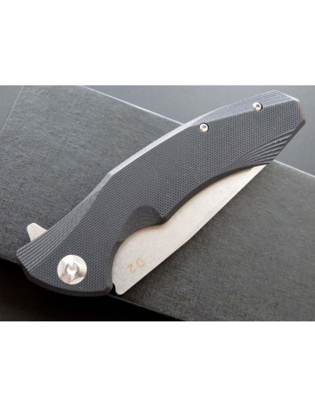 Cuchillo de bolsillo Eafengrow D2 con mango G10 21.6 cm negro