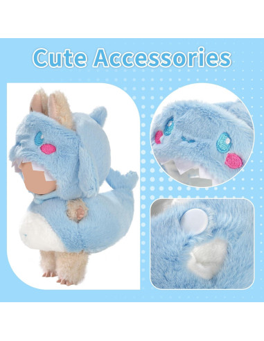 Conjunto de Ropa para Muñeca Woplagyreat Ballena Azul 17cm