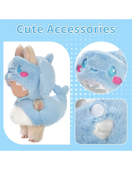 Conjunto de Ropa para Muñeca Woplagyreat Ballena Azul 17cm