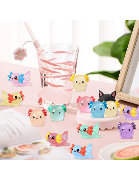 60 Mini Figuras Axolotl Brillantes en la Oscuridad - YHCHLHFF