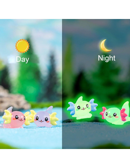 60 Mini Figuras Axolotl Brillantes en la Oscuridad - YHCHLHFF