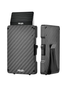 Billetera Delgada Mrain de Fibra de Carbono con Clip y RFID