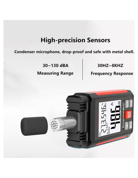 Medidor de Nivel de Sonido Intendvision HT602A 30-130 dBA