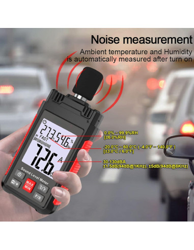 Medidor de Nivel de Sonido Intendvision HT602A 30-130 dBA