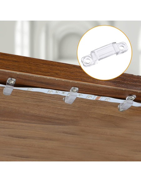 Soportes de Montaje Qunclay para Tiras LED 12 mm - 100 Clips Transparentes