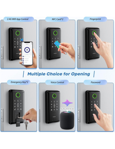 Cerradura Inteligente Evanshow con Teclado y WiFi - 6 en 1