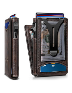 Billetera Slim Bulliant para Hombre con Clip y 9 Tarjetas