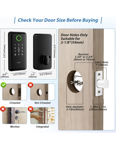 Cerradura Inteligente Evanshow con Teclado y WiFi - 6 en 1
