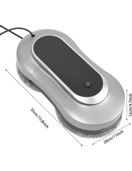 Robot Limpiador de Ventanas GUIAFUHYE Gris Plateado 80W Control Remoto Robot Limpiador de Ventanas GUIAFUHYE Gris Plateado 80W Control Remoto