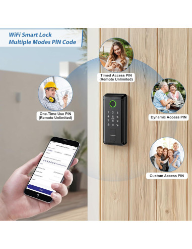 Cerradura Inteligente Evanshow con Teclado y WiFi - 6 en 1