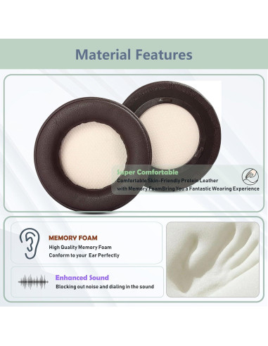 Almohadillas de Reemplazo Corsair Virtuoso RGB Wireless SE - Marrón