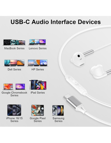 Auriculares USB C REPIND J026 HiFi con micrófono y control