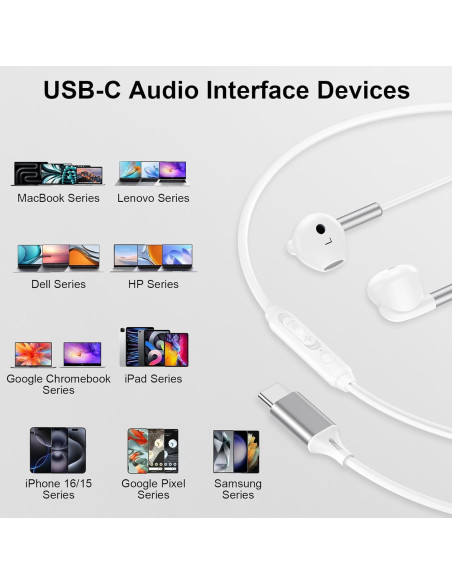 Auriculares USB C REPIND J026 HiFi con micrófono y control Auriculares USB C REPIND J026 HiFi con micrófono y control