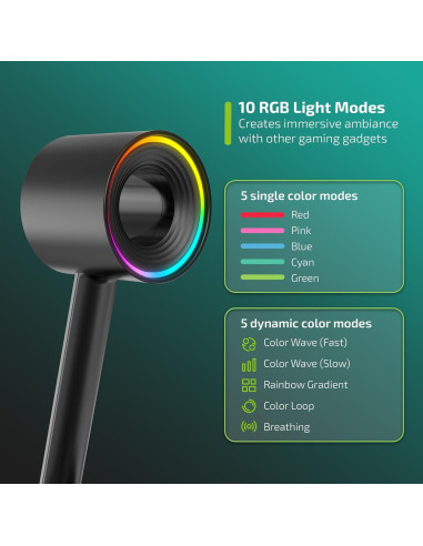 Soporte para Auriculares RGB MinQ con Carga Inalámbrica Qi
