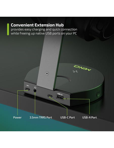 Soporte para Auriculares RGB MinQ con Carga Inalámbrica Qi