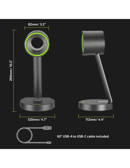 Soporte para Auriculares RGB MinQ con Carga Inalámbrica Qi