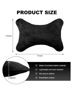 Almohada de Cuello para Auto DXNQ Suave y Ergonómica Negra 2