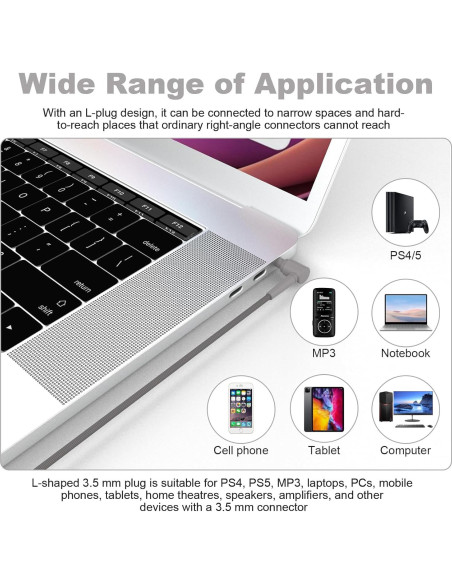 Cable de Audio Sqrmekoko 1.5m Macho a Macho 3.5mm para Sony Cable de Audio Sqrmekoko 1.5m Macho a Macho 3.5mm para Sony