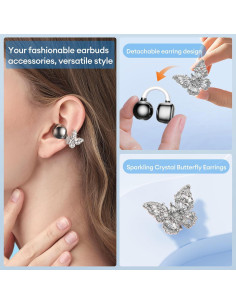 Auriculares Inalámbricos PAXA Clipbuds715 Plata 50H Bluetooth 5.4 2