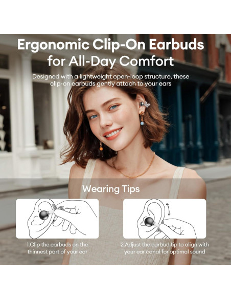 Auriculares Inalámbricos PAXA Clipbuds715 Plata 50H Bluetooth 5.4