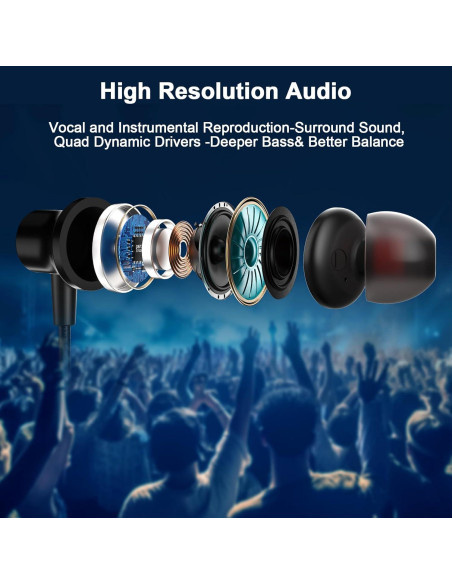 Auriculares Jelanry 3.5mm con micrófono y cancelación de ruido Auriculares Jelanry 3.5mm con micrófono y cancelación de ruido