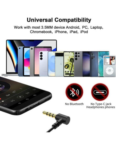 Auriculares Jelanry 3.5mm con micrófono y cancelación de ruido