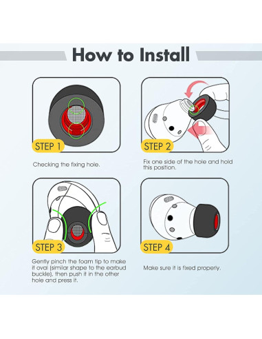 Tapones de Espuma de Memoria ABAZAR para Galaxy Buds Pro - 3 Pares