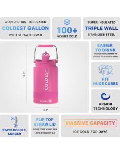 Botella de Agua Deportiva The Coldest 3.79L Rosa Flamenco 2