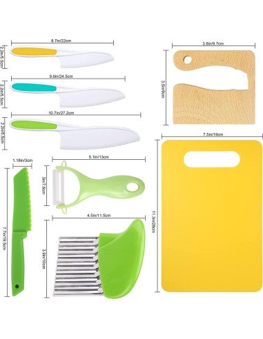 Conjunto de cuchillos de cocina para niños Leking 8 piezas