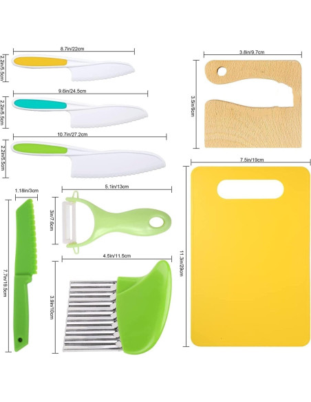 Conjunto de cuchillos de cocina para niños Leking 8 piezas