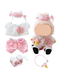 Conjunto de Ropa para Muñeca Labubu 15-17 cm - 5 Piezas Rosa