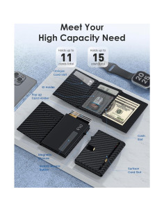 Billetera RFID delgada QLD para hombres - Capacidad 11 tarjetas 2