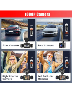 Cámara Dash 360 4 Canales Fuluku 1080P con Tarjeta 64GB 2