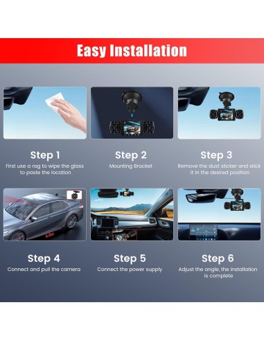 Cámara Dash 360 4 Canales Fuluku 1080P con Tarjeta 64GB