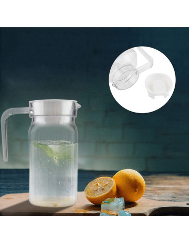 Jarra Acrílica Tbest 500ml con Tapa - Jarra Transparente para Bebidas