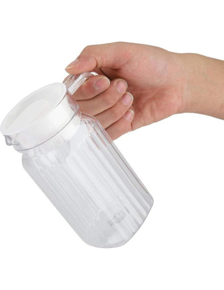 Jarra Acrílica Tbest 500ml con Tapa - Jarra Transparente para Bebidas