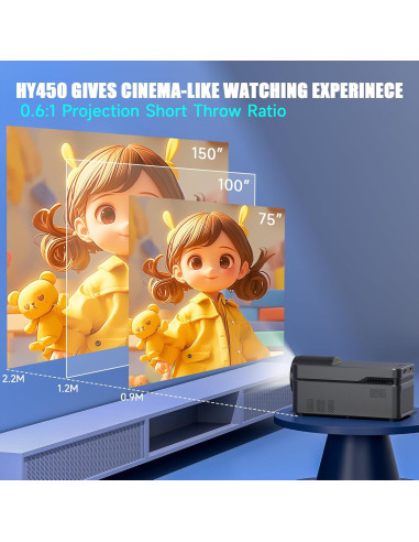 Proyector Inteligente Alwtniet HY450 4K 700 ANSI Android 13