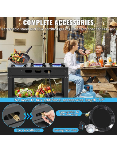 Estufa de Gas Portátil forimo JK-333-C 3 Quemadores 40000 BTU