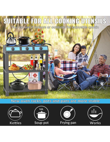 Estufa de Gas Portátil forimo JK-333-C 3 Quemadores 40000 BTU