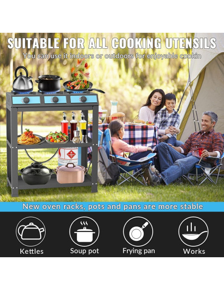 Estufa de Gas Portátil forimo JK-333-C 3 Quemadores 40000 BTU