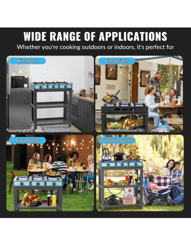 Estufa de Gas Portátil forimo JK-333-C 3 Quemadores 40000 BTU