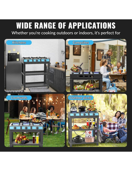 Estufa de Gas Portátil forimo JK-333-C 3 Quemadores 40000 BTU